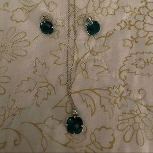 Emerald earrings and necklace set by Brighton